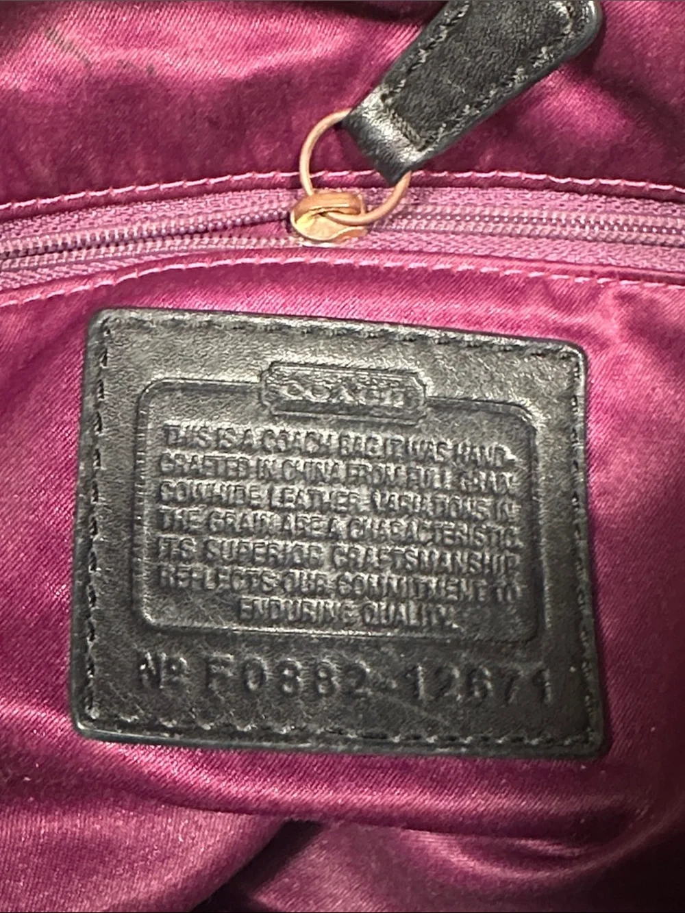Coach Zoe Black Leather Hobo Shoulder Bag with Gold Hardware